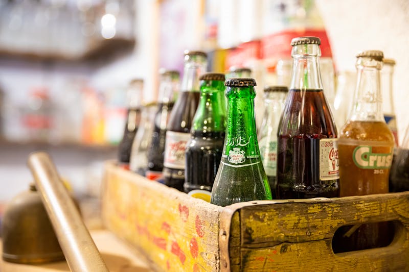 Sparkling water and sodas selection